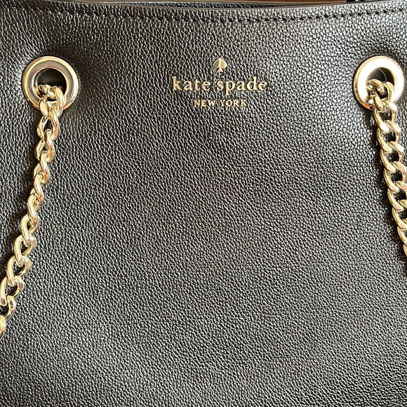 ♠️Kate Spade Large Infinite Triple Comp Tote Bag- Black- Pebble Leather-NWT - Picture 8 of 16